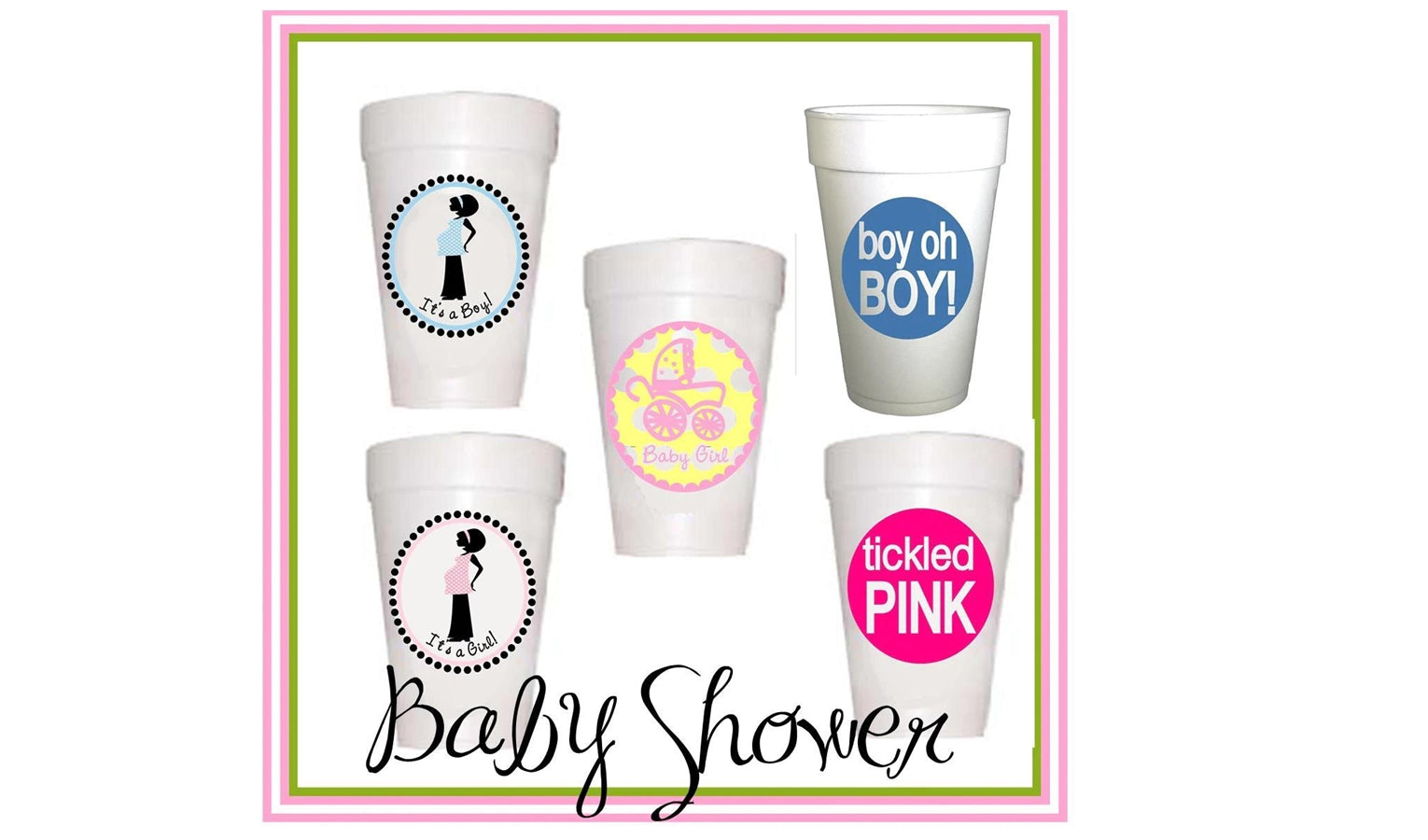 Baby Shower Cups, Party Cups, Wedding Cups, Personalized Cups
