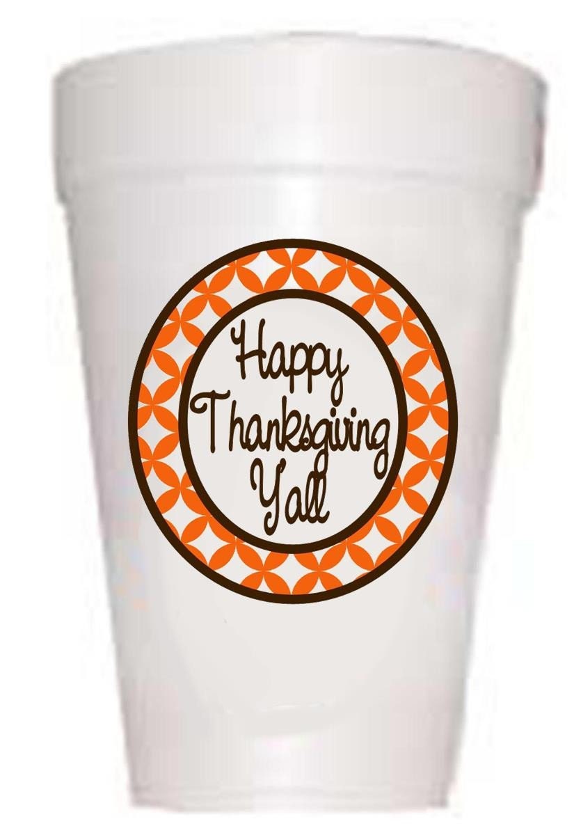 Happy Thanksgiving Y'All Cups-Thanksgiving Theme Cups