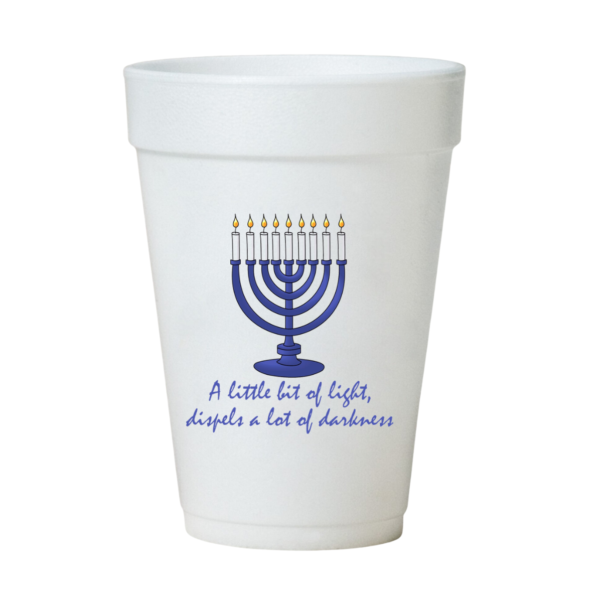 Menorah Hanukkah Cups-10ea/16oz Styrofoam Christmas Party Cups