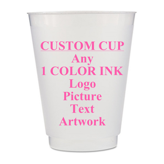 Frost Flex Cup - Custom Printed One Color Ink Party Cups | Durable Reusable Plastic