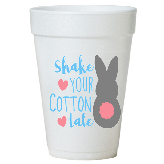 Shake Your Cotton Tale Easter Party Cups-10ea/16oz Styrofoam Easter Cups-Instock