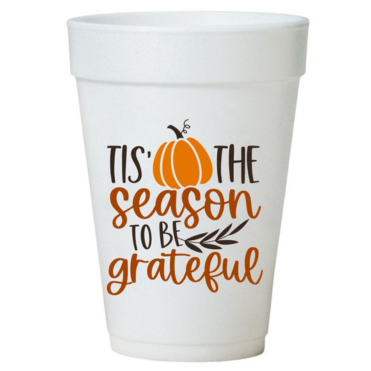 Thanksgiving Styrofoam Cups - 16oz Disposable Drinkware for Holiday Party