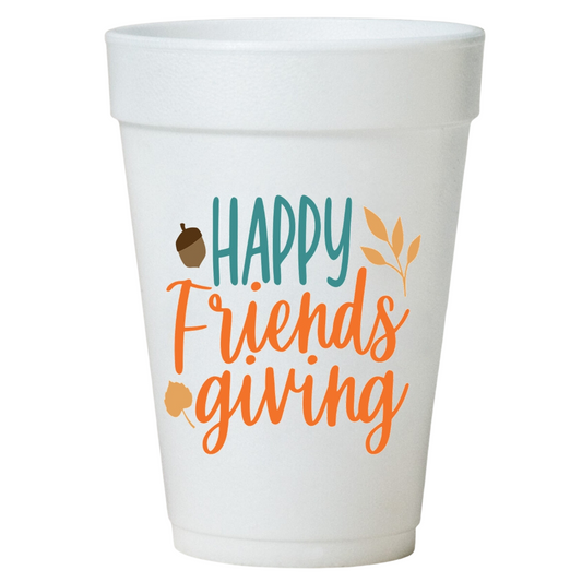 Thanksgiving Styrofoam Cups - 16oz Foam Cups for Friendsgiving Party Supplies