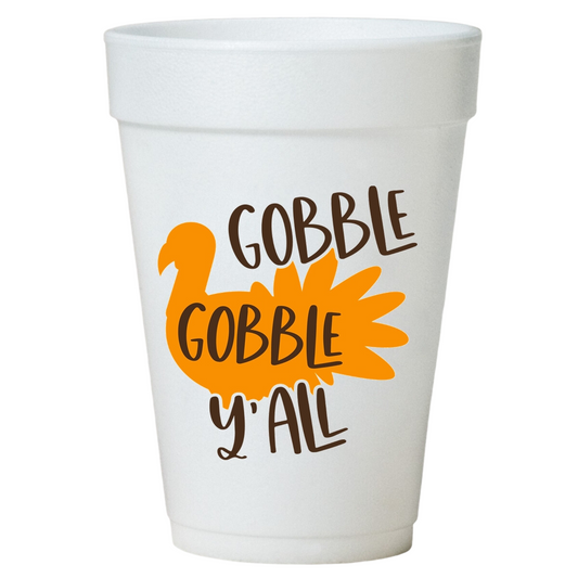 Thanksgiving Styrofoam Cups - 16oz Turkey Themed Disposable Drinkware for Holiday Parties
