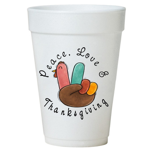 Thanksgiving Styrofoam Cups - 16oz Foam Cups | Festive Turkey Party Supplies