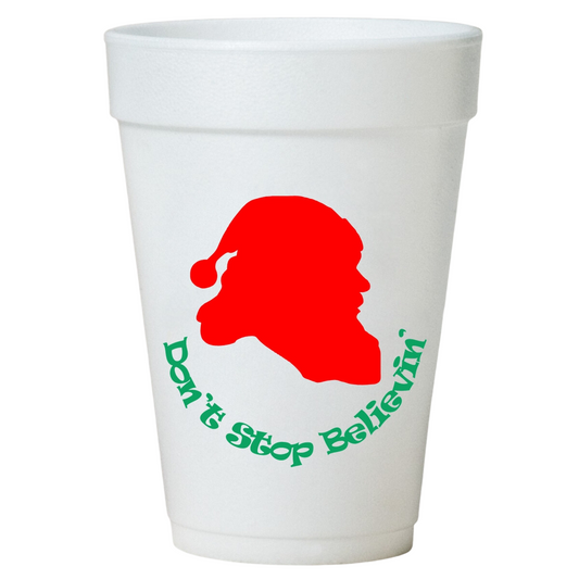 Christmas Styrofoam Cups – 10 Count 16oz Holiday Party Disposable Cups