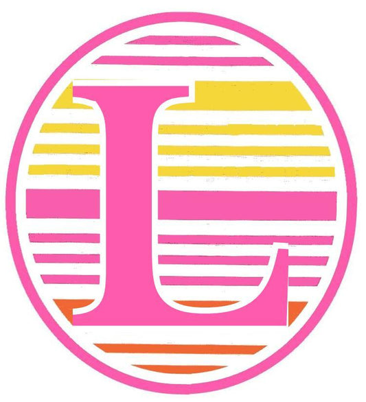 Summer Stripe Initial Cups