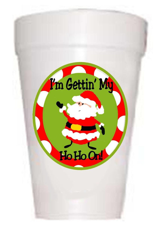 Christmas Styrofoam Cups – 10 Pack 16oz Holiday Party Disposable Drinkware