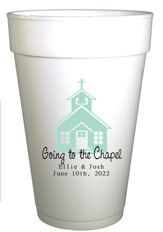Personalized Wedding Cups - Custom Engagement & Bridal Shower Party Cups 16 oz Styrofoam