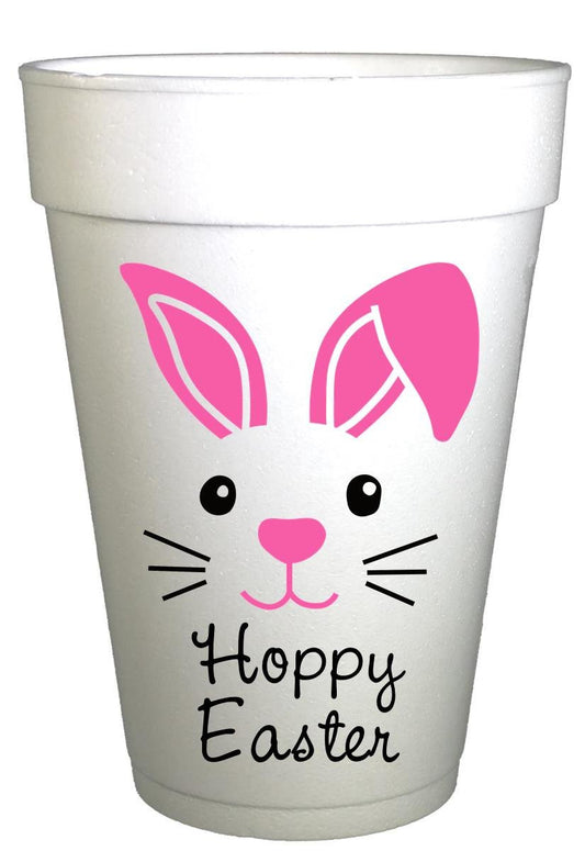 Happy Easter Bunny Easter Party Cups-10ea/16oz Styrofoam Easter Cups-Instock