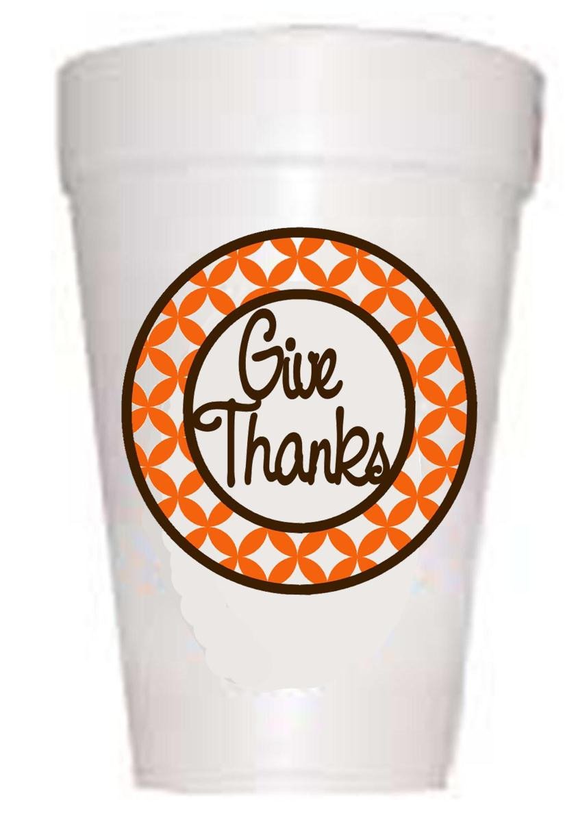 Thanksgiving Cups - Styrofoam 16oz Party Cups | Festive Disposable Drinkware