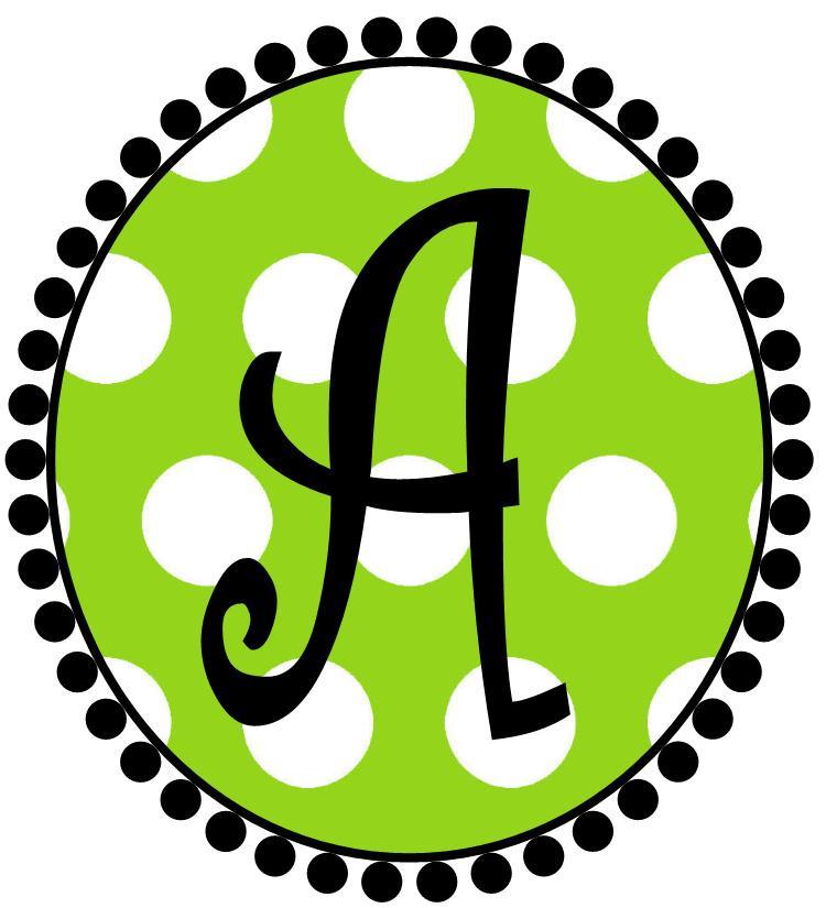 Lime Dot Initial Cups