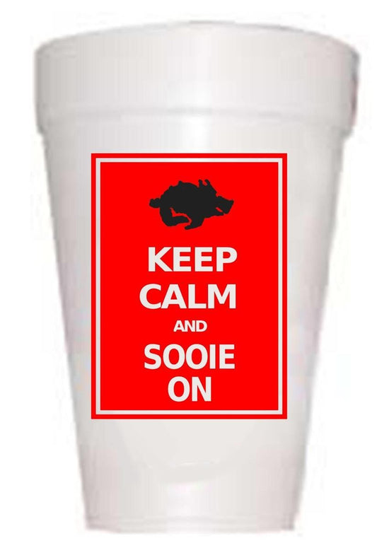 AR Keep Calm Styrofoam Cups - Preppy Mama
