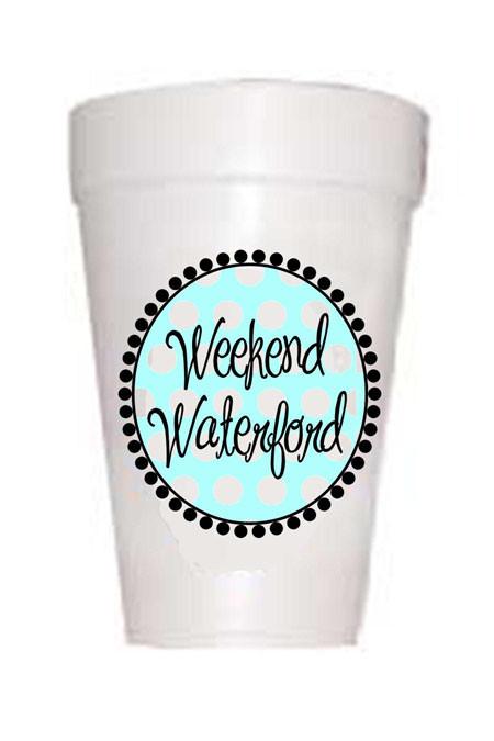 Weekend Waterford- Blue Polka Dot Styrofoam Cups