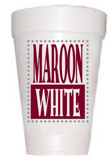 maroon and white