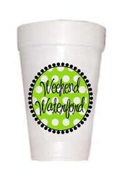 Weekend Waterford- Lime Polka Dot Styrofoam Cups