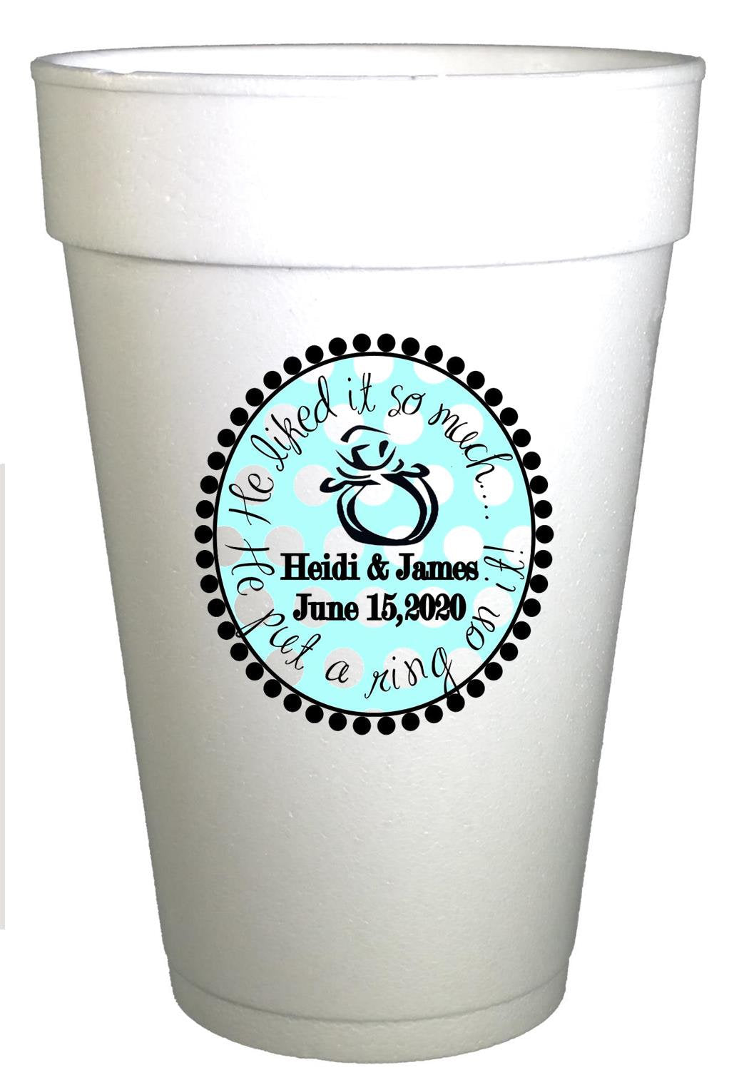Personalized Engagement Cups - Custom Party Drinkware | Put A Ring On It Cups