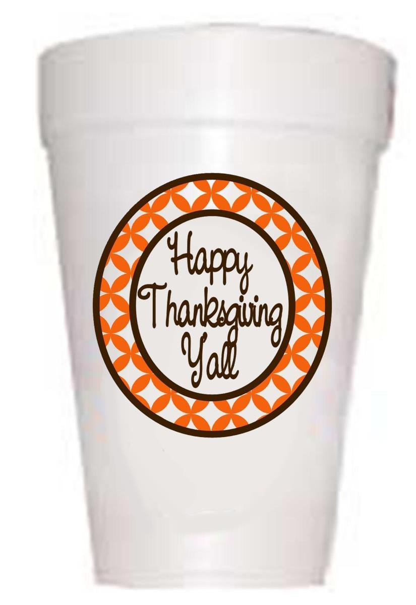 Happy Thanksgiving Y'All Cups-Thanksgiving Theme Cups