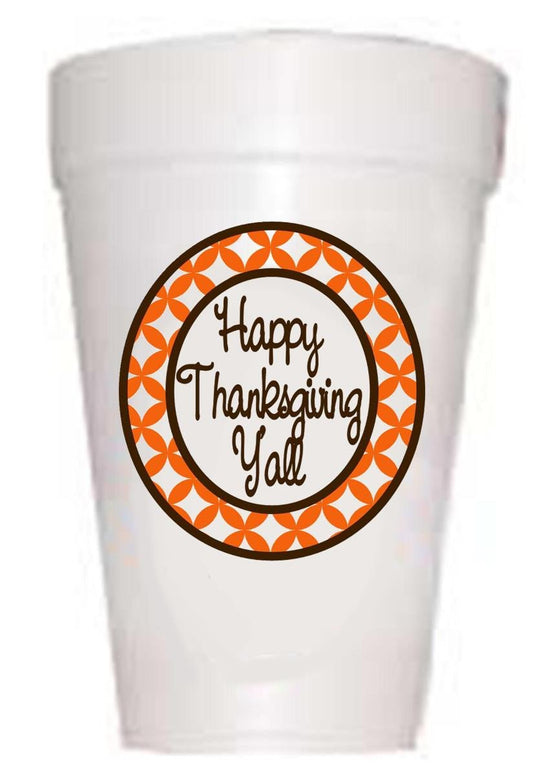 Happy Thanksgiving Y'All Cups-Thanksgiving Theme Cups