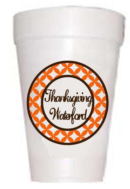 Thanksgiving Party Cups - Waterford Style 16oz Styrofoam Disposable Cups