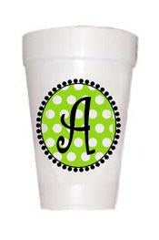 Lime Dot Initial Cups