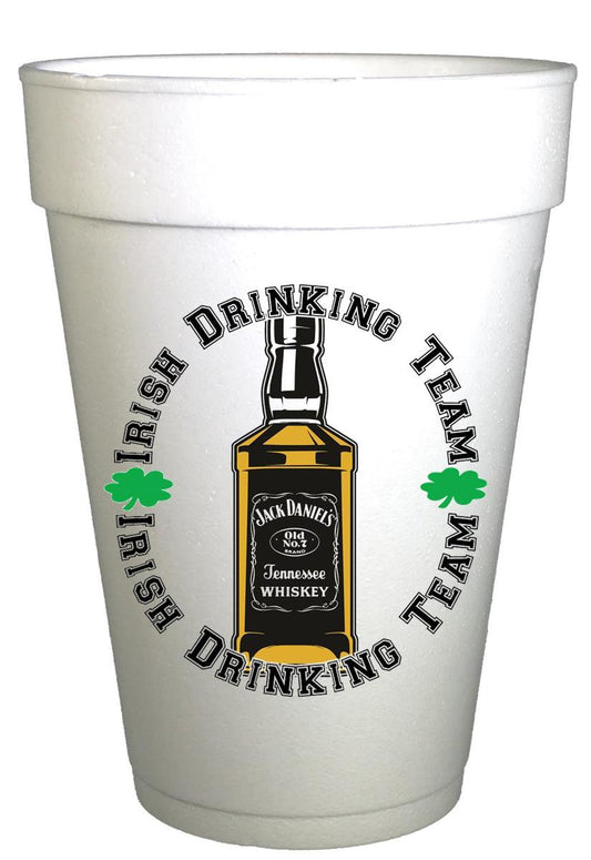 St Patricks Day Irish Drinking Team  St. Patricks Day Party Cups- 10ea/ 16 oz Styrofoam St. Patricks Day Cups- Instock