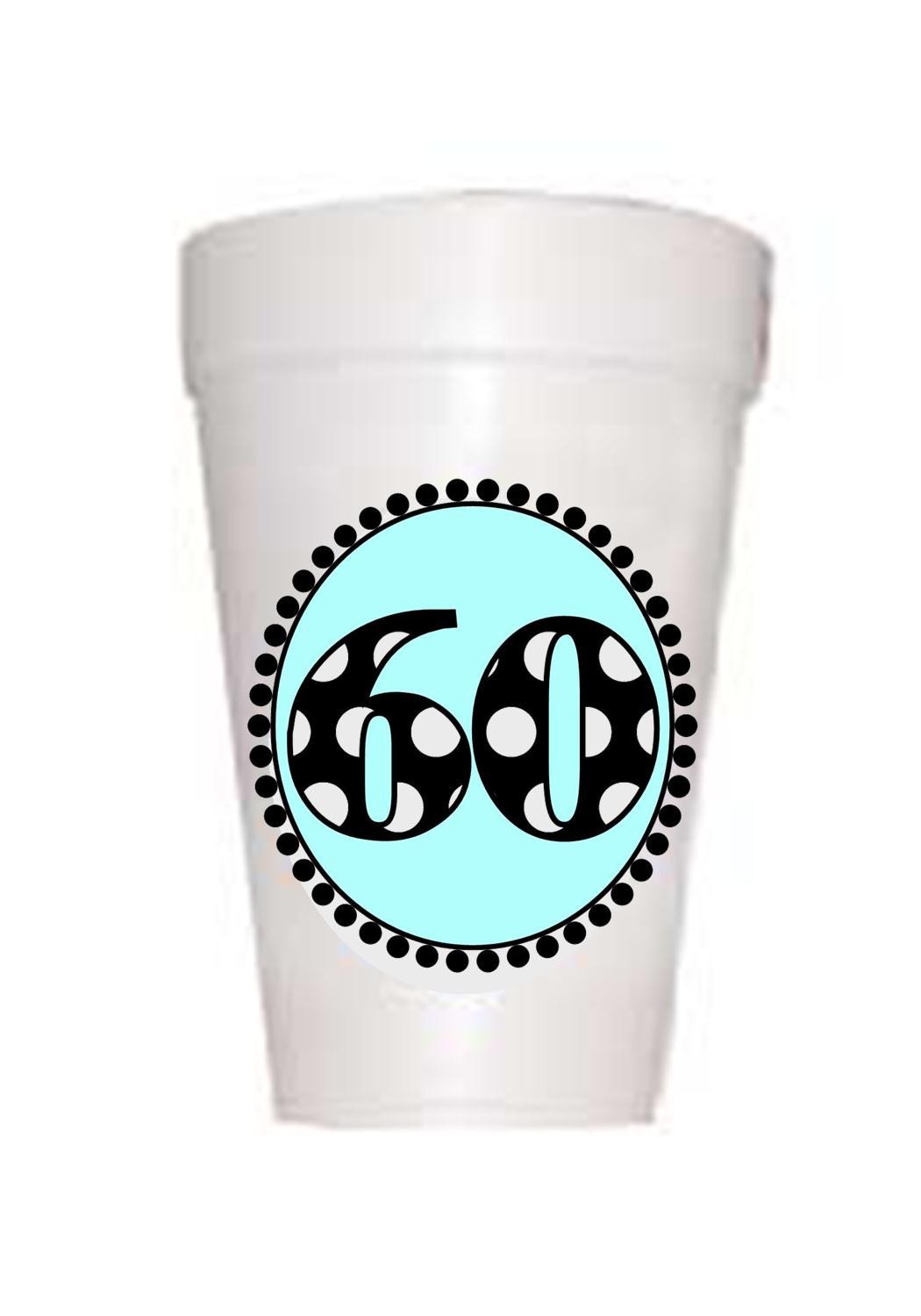 Blue Happy Birthday 16oz Styrofoam Cups