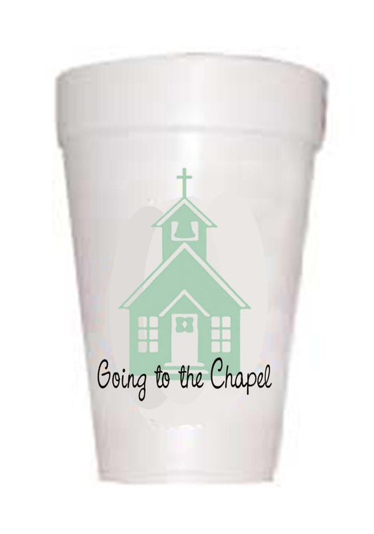 Going to the Chapel in Blue Wedding Styrofoam Cups