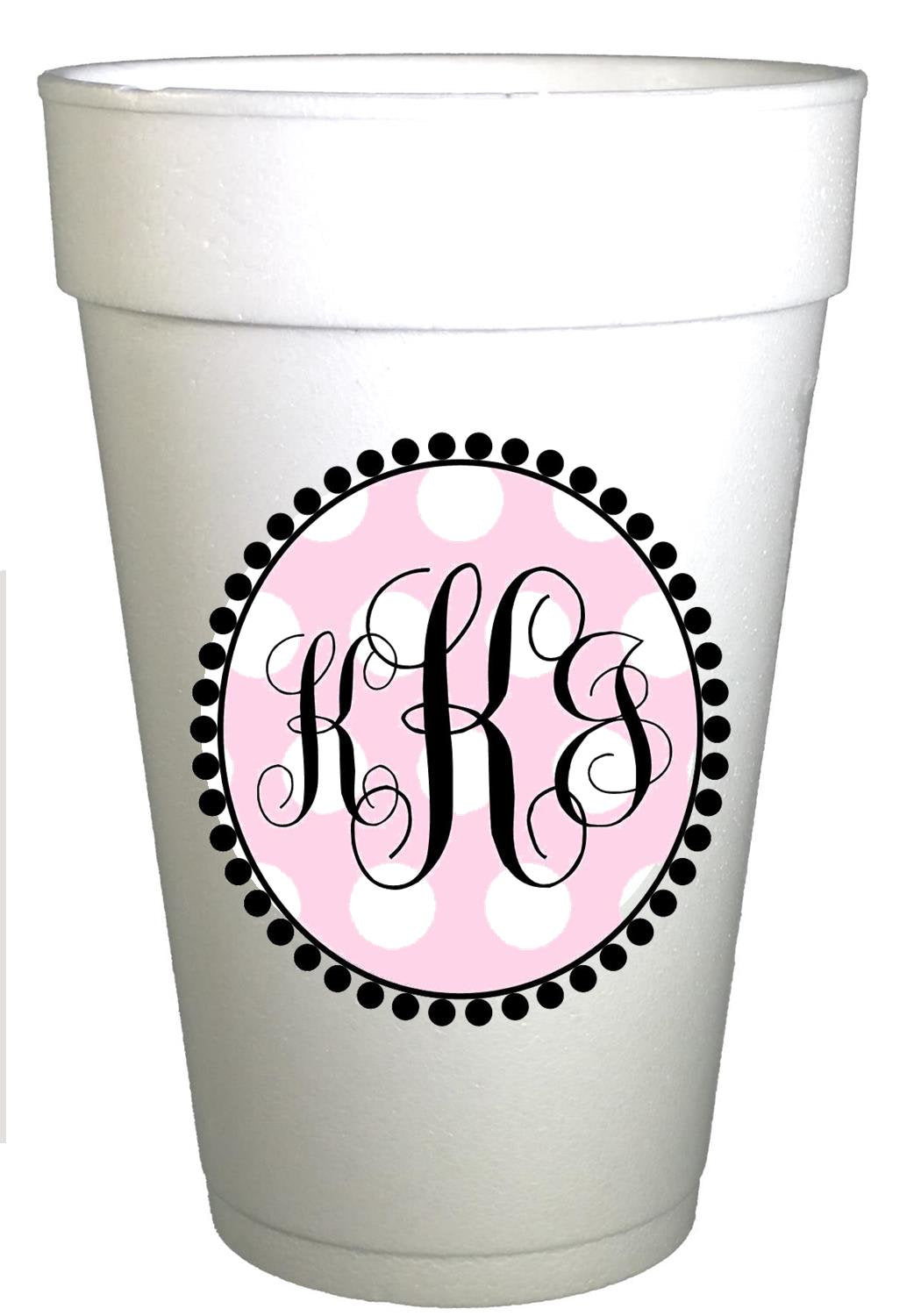 Monogrammed Party Cups | Preppy Party Cups - Personalized Polka Dot Drinkware