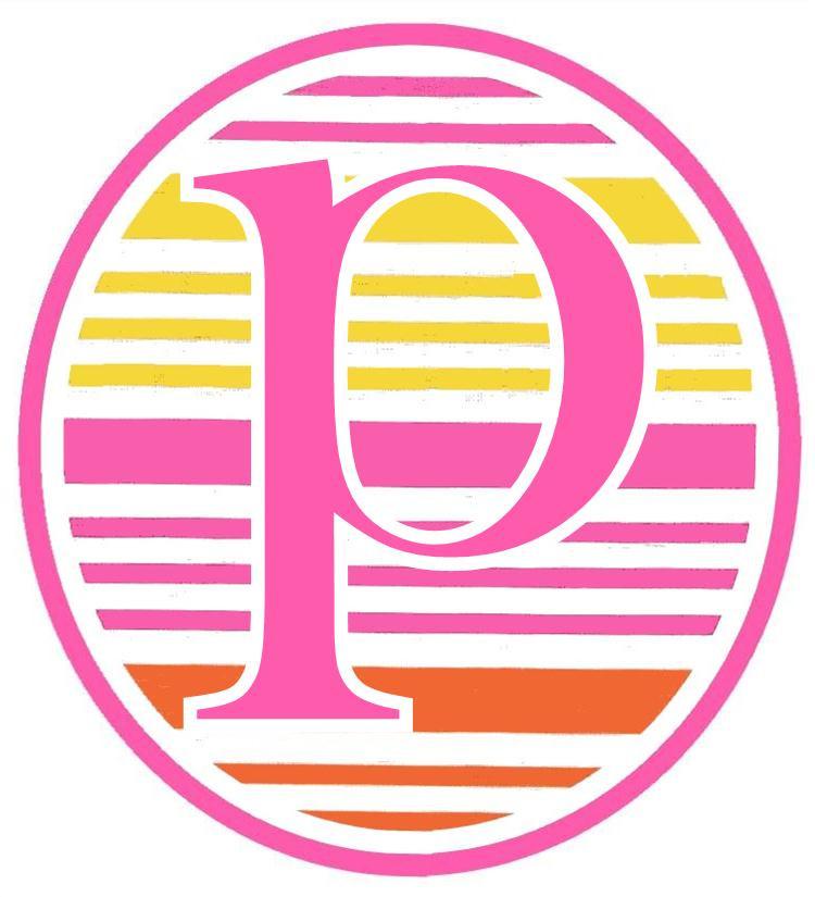 Summer Stripe Initial Cups