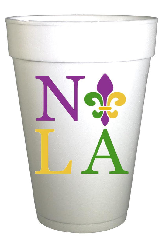 Mardi Gras NOLA Styrofoam Party Cups