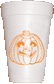 Orange Jack-o-lantern Halloween Styrofoam Cups at Preppy Mama