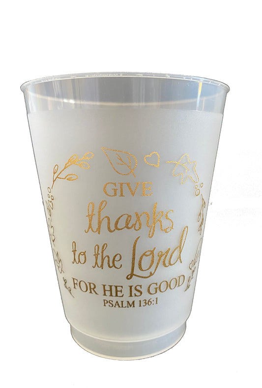 Thanksgiving Thankful Fall Scripture Verse Frost Flex Shatter-Proof Thanksgiving Party Cups