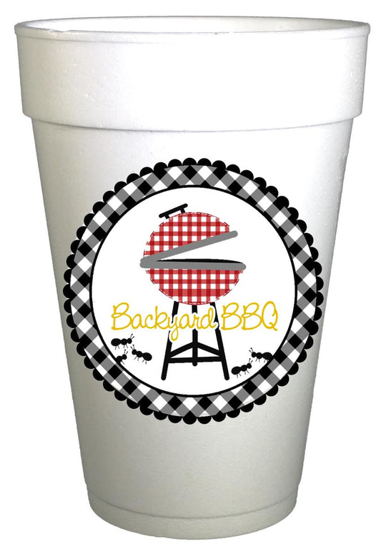 Gingham Back Yard BBQ Cups