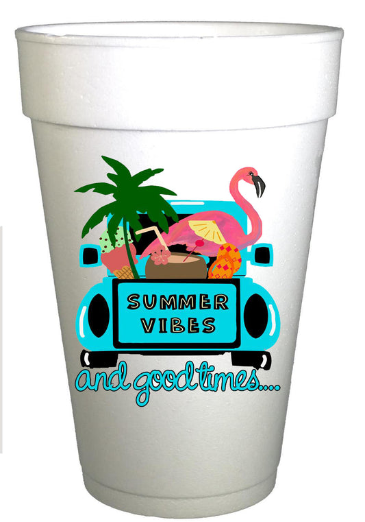 Summer Vibes and Good Times Pool and Beach Cups