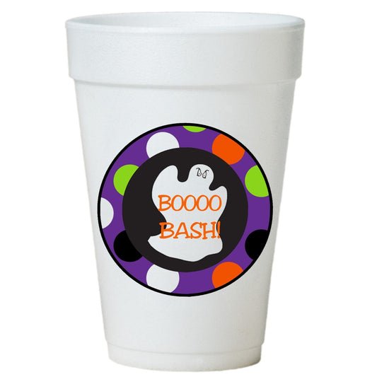 Halloween Party Cups - Boo Bash Ghost Styrofoam 16oz Disposable Cups
