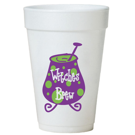Witches Brew Cups - 16 oz Styrofoam Halloween Party Drinkware Sleeve of 10