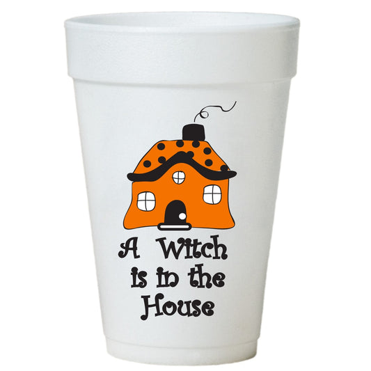 Halloween Party Cups - 16 oz Styrofoam Witch House Disposable Drinkware
