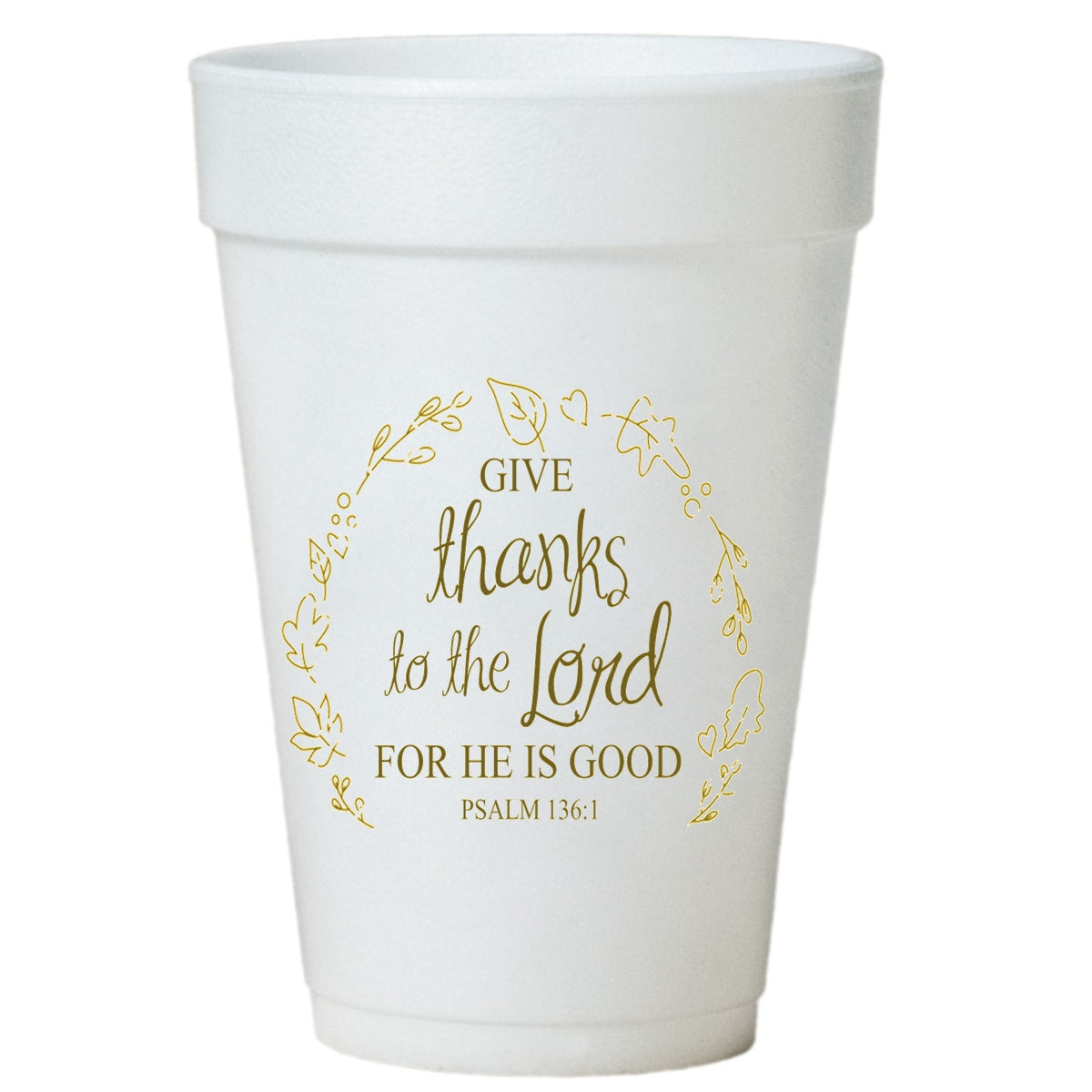 Thanksgiving Styrofoam Cups – 16oz Disposable Scripture Verse Cups for Family Gatherings