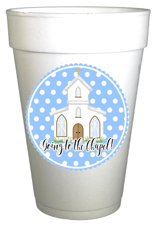 Going to the Chapel Blue Polka Dot Wedding Cups