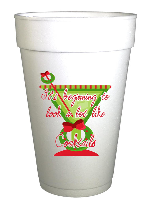 Christmas Party Cups - 16oz Styrofoam Holiday Drinkware for Festive Celebrations