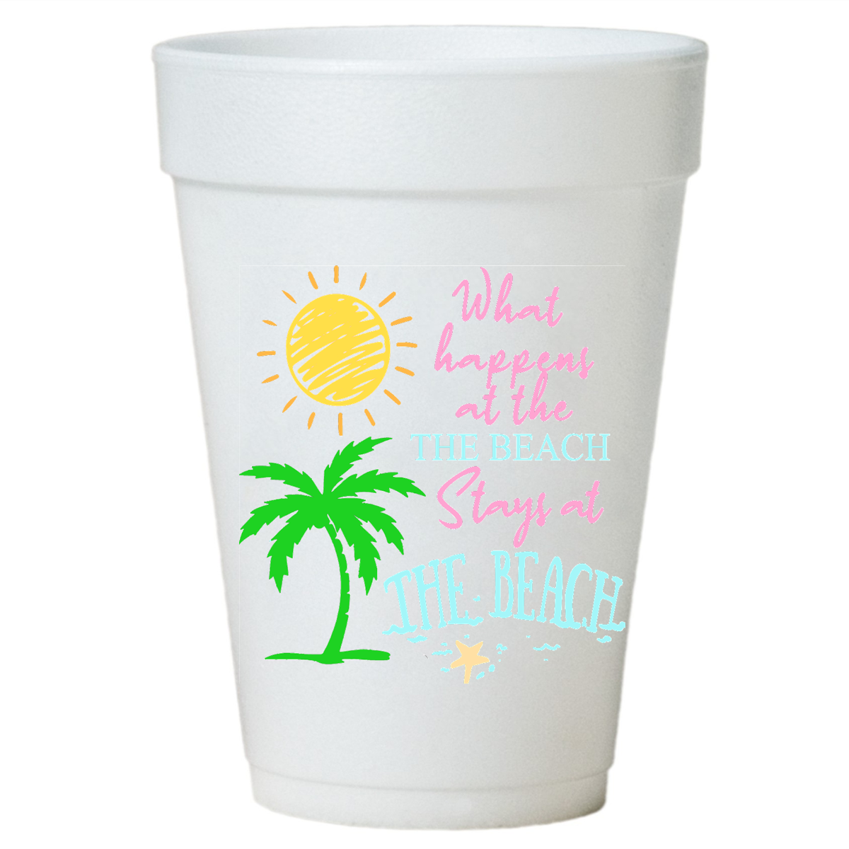 Beach Styrofoam Cups-The Beach is Calling-Summer Cups – Preppy Mama