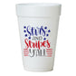 Stars and Stripes Y'all Patiotic 4th of July Styrofoam Cups