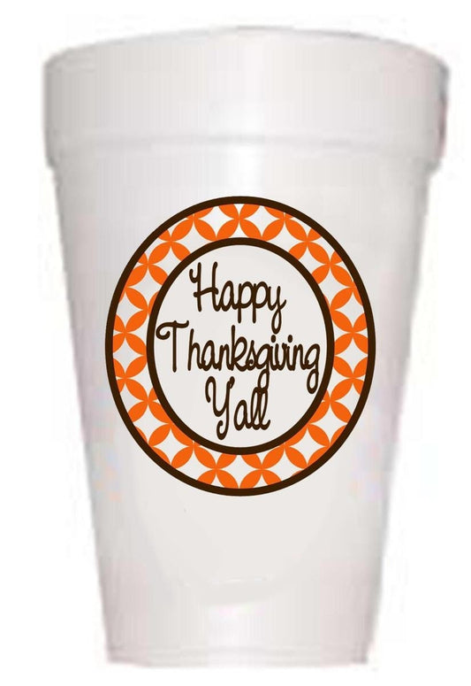 Happy Thanksgiving Y'All Cups-Thanksgiving Theme Cups