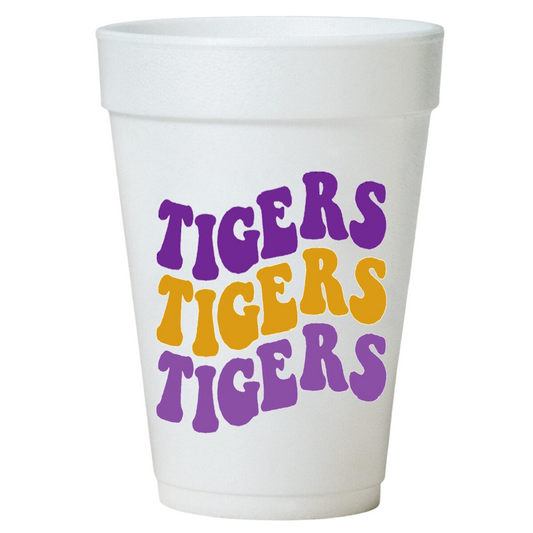 Louisiana Tigers Tigers Tigers Tailgating Styrofoam Cups-Louisiana Tailgating Cups