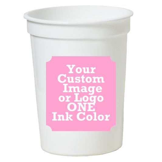 Custom Stadium Cup with Any Custom Artwork, Logo, Picture in One Color Ink