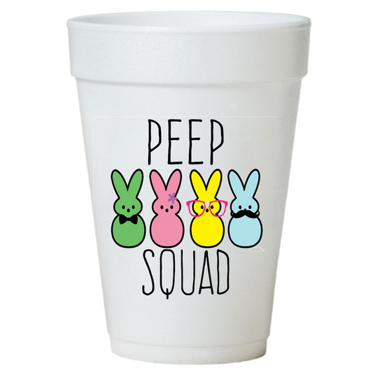 Peep Squad Easter Party Cups-10ea/16oz Styrofoam Easter Cups-Instock