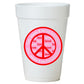 Peace Love and Valentines Styrofoam Party Cups