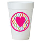 Love & Kisses Valentine Styrofoam Party Cups