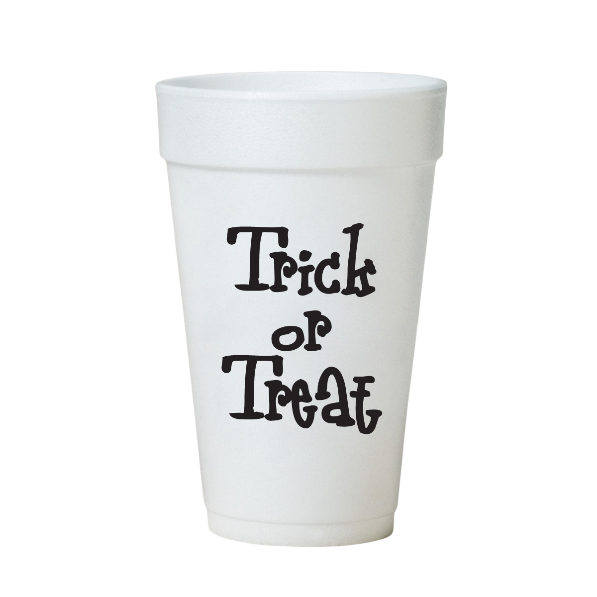 Black Trick or Treat Halloween Party Cups - Styrofoam Halloween Cups